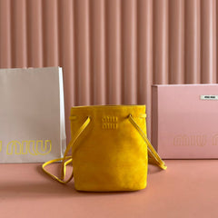 MINI TOTE BAG 17 MUSTARD YELLOW IN NAPPA CALFSKIN