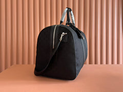 GUCCI 26S DUFFEL BAG 52 IN BLACK CANVAS