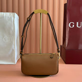 GUCCI 26S SHOULDER BAG 19 IN BROWN CALFSKIN