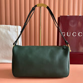 GUCCI 26S SHOULDER BAG 31 IN DARK GREEN CALFSKIN