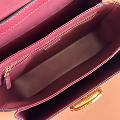 GUCCI 26S SIENA TOP HANDLE BAG 25 IN DARK RED CALFSKIN