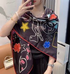 CHANEL 25S SCARF 140 CM IN CASHMERE SILK 943927