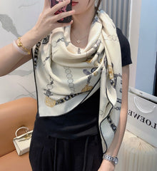 CHANEL 25S SCARF 140 CM IN CASHMERE SILK 943929