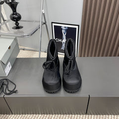 BALENCIAGA 25S ALASKA ANKLE BOOTS HIGH HEEL IN BLACK FABRIC STYLE 2