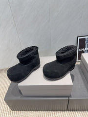 BALENCIAGA 25S LOW ANKLE BOOTS PLATFORM HEEL IN BLACK SUEDE STYLE 8