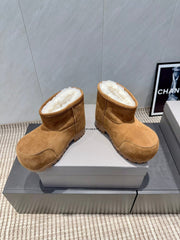 BALENCIAGA 25S LOW ANKLE BOOTS PLATFORM HEEL IN BROWN SUEDE STYLE 6