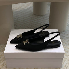 ALMA TRIOMPHE SLINGBACK IN GROS-GRAIN BLACK