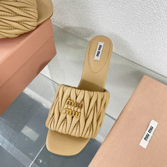 WOMEN'S MID - HEEL APRICOT COLOR LEATHER