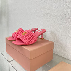 Women's Mid - Heel Rose Leather