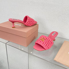 Women's Mid - Heel Rose Leather