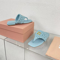 Flip-Flops Baby Blue Leather Stylized