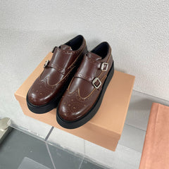 Baroque Thick-Soled Oxford Shoes Walnut Calfskin
