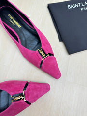 BABYLONE BALLET FLAT IN BRIGHT PINK SUEDE