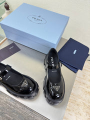 PRADA 25S PLATFORM MARY JANE SHOES IN BLACK GLOSSY CALFSKIN STYLE 2
