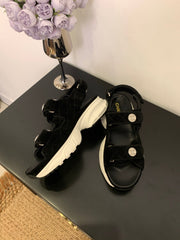 SANDAL 25S IN BLACK SUEDUE FABRIC