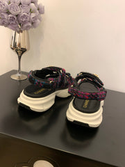 SANDAL 25S IN COLOR FULL TWEED WITH LAMBSKIN