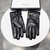 TOUCHSCREEN GLOVES IN BLACK LAMBSKIN MIX WOOL 130577