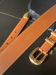 Medium Western Belt 25mm In Brown Calfskin Ghw