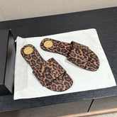 SL CARLYLE LEOPARD SLIPPERS AMBER CANVAS