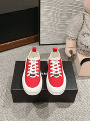 LACE-UP SNEAKERS IN CHERRY RED CANVAS