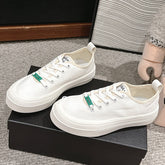 LACE-UP SNEAKERS IN WHITE CANVAS