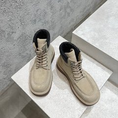 HADDOCK LACE-UP ANKLE BOOT IN KHAKI BROWN SUEDE