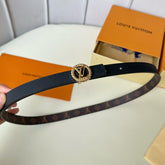LV Circle Nautical 20mm black sheep square head belt with gold reverse buckle