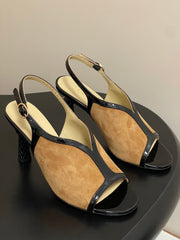 CC HIGH HEELS 85MM IN BROWN AND BLACK SUEDE