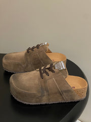 BALENCIAGA 25S MULES BIRKENSTOCK IN CARAMEL BROWN SUEDE