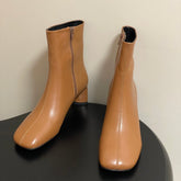 BALENCIAGA 25S ANKLE BOOTS 65 MM IN LIGHT BROWN COW LEATHER