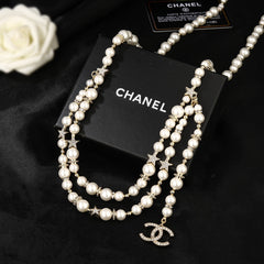 CHANEL 25S CHAIN BELT IN WHITE PEARL 612712