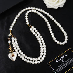 CHANEL 25S CHAIN BELT IN WHITE PEARL 614404