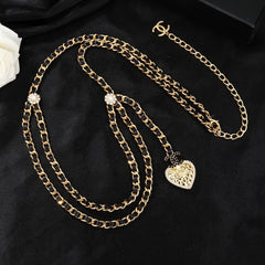 CHANEL 25S CHAIN BELT IN GOLD METALLIC AND BLACK CALFSKIN 614286