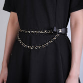 CHANEL 25S CHAIN BELT IN BLACK CALFSKIN 610547