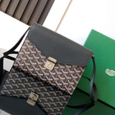 CHYPRE WALLET-POUCH 21 IN BLACK GOYARDINE CANVAS AND CALFSKIN