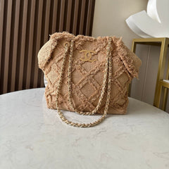 CHANEL 25S TOTE BAG 48 IN BEIGE FABRIC