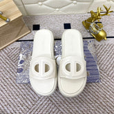 DIOR FLAT SLIDES 25S IN WHITE TPU