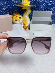 MONTAIGNE SUNGLASS 560859 IN BEIGE ACETATE PINK SMOKE LENSES