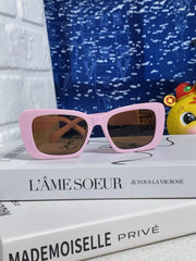 GLIMPSE SUNGLASSES 558345 IN PINK ACETATE GOLD EMBOSSED LOGO