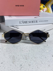 LOGO SUNGLASSES 560866 IN GOLD METAL BLACK LENS