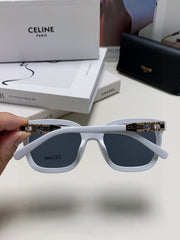 TRIOMPHE SUNGLASSES 573250 IN WHITE ACETATE METAL LOGO