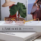 SIGNATURE C DE RECTANGULAR FRAME SUNGLASSES 575776 IN METAL