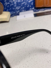 SQUARE SUNGLASS 575845 IN BLACK ACETATE BLACK LENSES