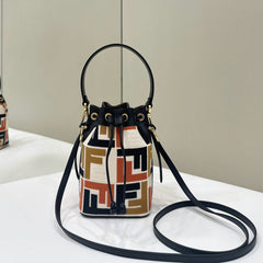 MON TRESOR 18 IN MULTICOLOR CANVAS WITH FF MOTIF EMBROIDERED