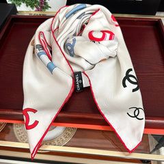 CHANEL 25S SCARF 90 IN SILK 929757