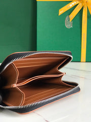 MATIGNON MINI WALLET 11 IN BLACK GOYARDINE CANVAS AND TAN CALFSKIN