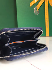 MATIGNON MINI WALLET 11 IN NAVY BLUE GOYARDINE CANVAS AND CALFSKIN