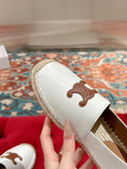 ESPADRILLES WHITE LAMBSKIN BROWN TRIOMPHE