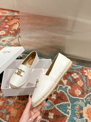 ESPADRILLES WHITE LAMBSKIN GOLD TRIOMPHE