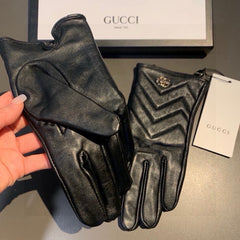 TOUCHSCREEN GLOVES IN BLACK LAMBSKIN AND FABRIC LINING 463861